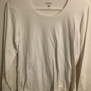 White medium Hanes long sleeve